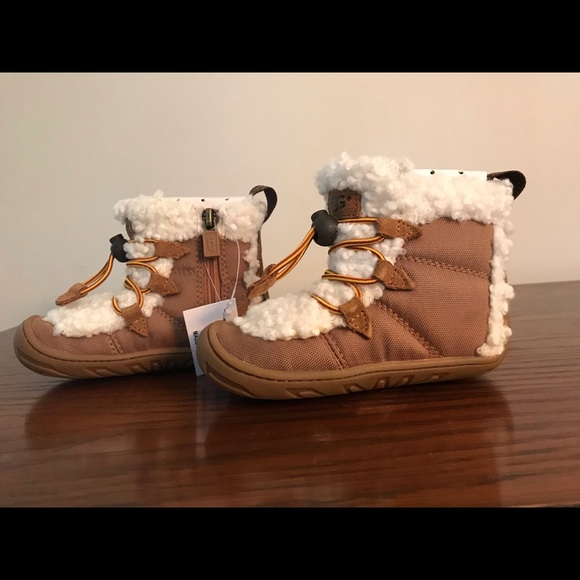 UGG Brown and White Baby Walker Shoes - Picture 1 of 3